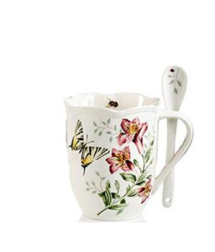 Lenox833960 Butterfly Meadow Mugs and Spoon Set