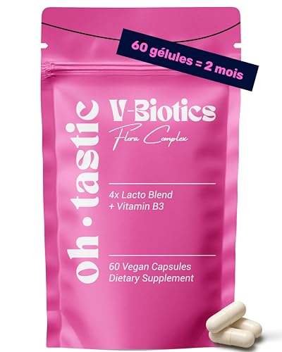 V-Biotics Probiotique Flore Intime - Soutien en cas de Vaginose Bactérienne, Odeurs Intimes Mycose, Avec Lactobacillus Reuteri, Rhamnosus, Acidophilus, Fermentum, 60 Gélules – ohtastic