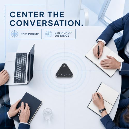 Image of Bluetooth Conference Speaker and Microphone, Bluetooth Speakerphone for Small Meeting Room，Wireless Conference Speaker 360Voice Pick up with Noise Cancellation Mics for Computer /Laptop