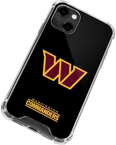 Skinit Clear Phone Case Compatible with iPhone 13 - Officially Licensed NFL Washington Commanders Black Background Design
