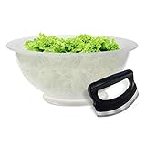 Ronco Salad-O-Matic, Family-Size Bowl and Salad Rocker, Curved Salad Chopper with Comfort-Grip Handle, Stainless Steel Salad Rocker