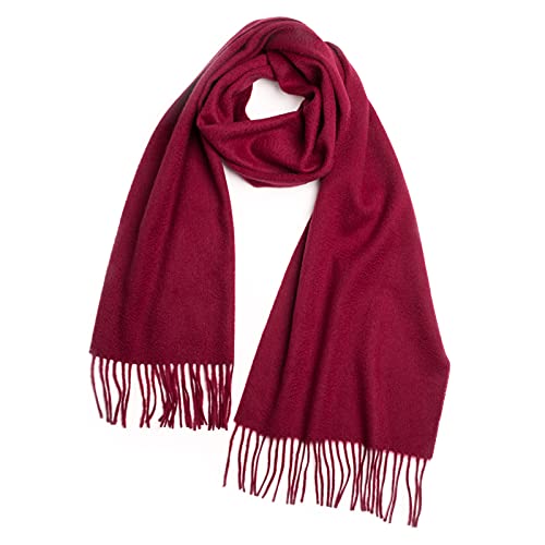 MOO´ILO Mooilo - Bufanda de cachemira para hombre, 100% pura, cachemira, color beige, 30 cm, diseño fabricado en Alemania, borgoña, Talla única