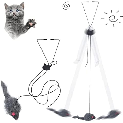 Syansju 2 Pack Hanging Door Bouncing Mouse Cat Toy Cover