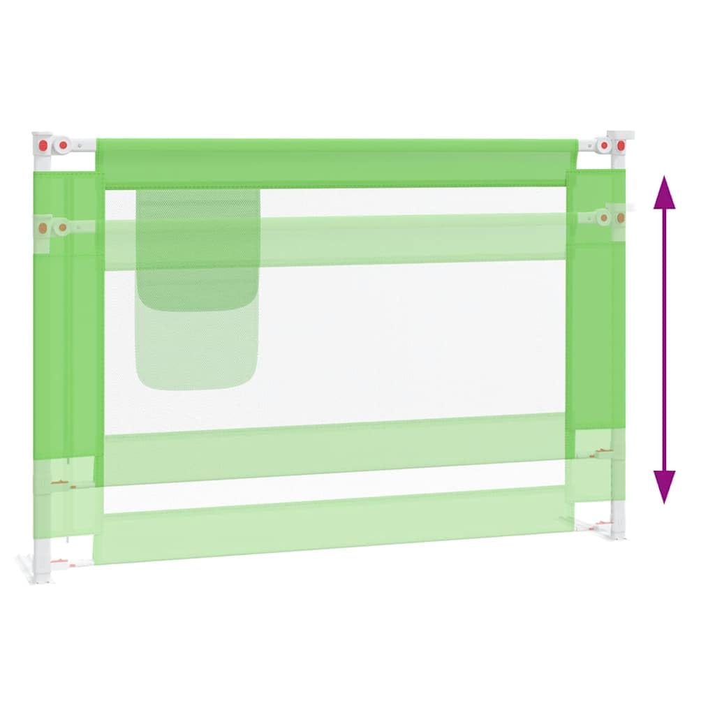 Kleinkind Bettschutzgitter Grün 100x25 cm Stoff Rausfallschutz mit Höhenverstellung und Klappbar für Kinderbett Babybett Elternbett Familienbett Sicherheit Schlafen