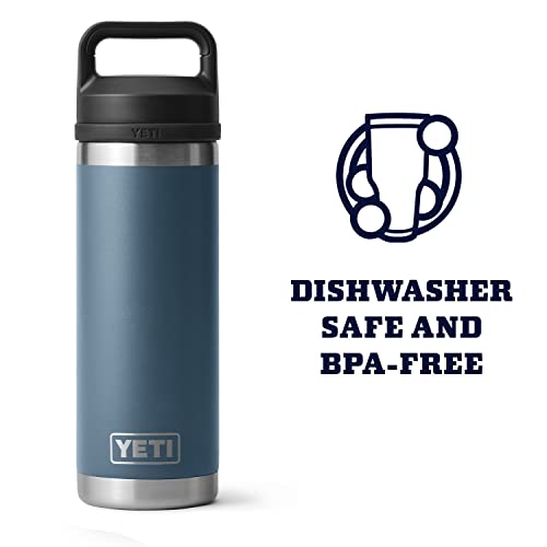 Image of YETI Rambler 18 oz Bottle, Leakproof, Vacuum Insulated, Stainless Steel with Chug Cap, Nordic Blue
