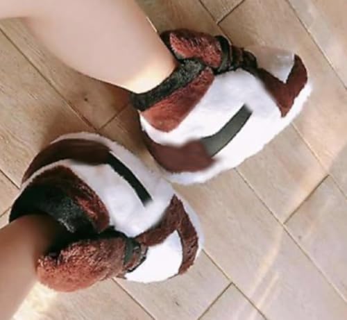 Image of Warm Furry Sneakers Slipper Comfy House Shoes Winter Plush Fuzzy Slipper Shoes For Women Men One Size Fits Most Fluffy Slides For Indoor Outdoor Bigfoot Gifts Houseshoes