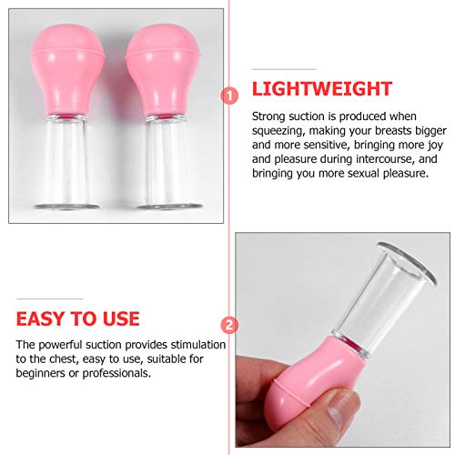 Exceart 2Pcs Nipple Sucker Breast Pump Erotic Massage Cup Stimulator Tongue Vibrator Bdsm Female Vacuum Cup Vibrating Flirting Toy For Lover Lesbian Gay #TOP6