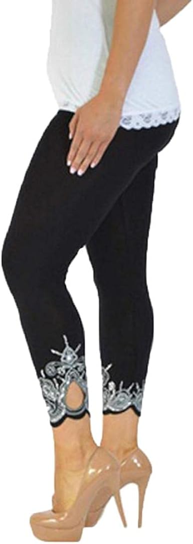 Lace Leggings for Women Plus Size High 