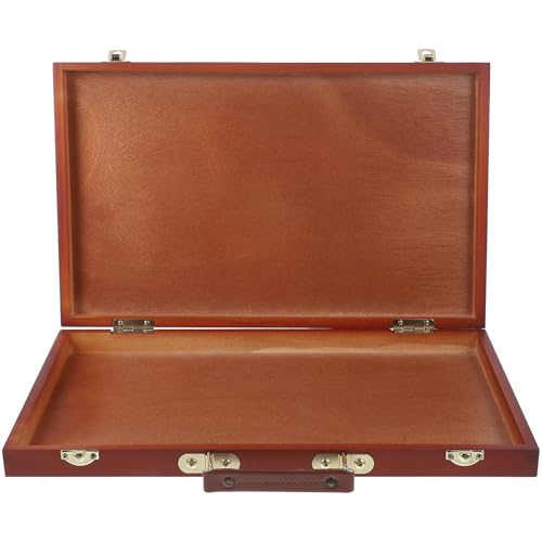 Generic Caja de Madera para Pintura al Óleo y Acuarelas Maletín Ligero y Portátil Tipo Caballete Color Nogal Estuche Multifuncional para Dibujo y Almacenamiento de Pigmentos Adecuado