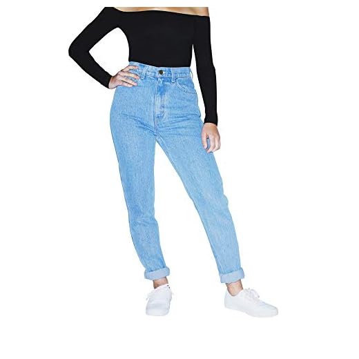 American Apparel Women's High-Waist Jean, Light Wash, 31W/32