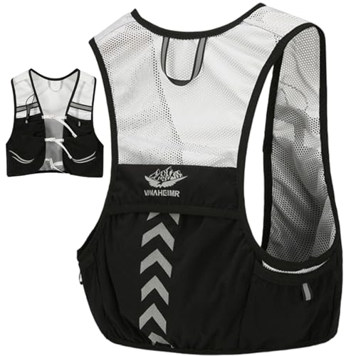 Gilet de course léger et compact gris avec sac d'hydratation étanche