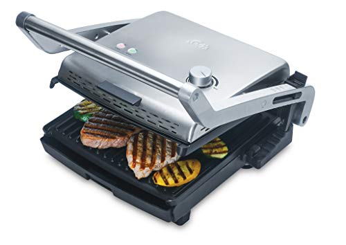 Solis Kontaktgrill mit abnehmbaren Grillplatten, Stufenlose Temperaturregulierung, 1800 Watt, Grill...