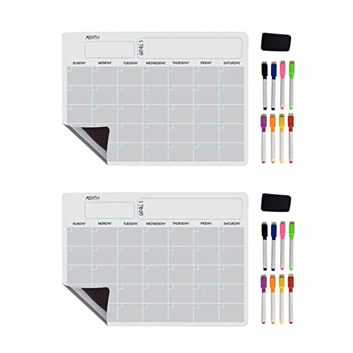 Tlily Magnetisches Whiteboard Kalender-Set, 2 Stück