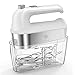 Produktbild Handrührer 450W-Küchenmixer mit TurbostufeTurbotaste / Selbststeuerungsgeschwindigkeit 5 GeschwindigkeitenAuswurftastendesignspülmaschinengeeignet 5 Edelstahlaufsätzeweiß/Silber-