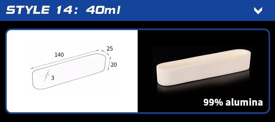 1pcs 99% Alumina Sample Boat for Laboratory and Industrial Analysis - Mullite Type Boat for Metal and Non-Metal Samples(14)