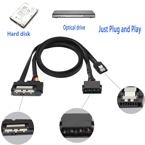 Cable Extensor 2-en-1 SATA y Alimentación IDE 19.7in 2 Paquetes miniatura 7