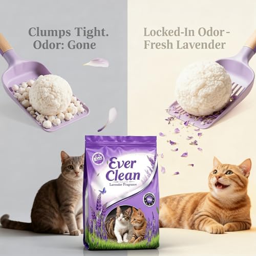 Image of Ever Clean Lavender Aroma Cat Litter - 5 KG Pack of 4 (Total-20 KG) | Super Fast Clumping, Fresh Floral Scent, 99% Dust-Free, Long-Lasting Odor Control