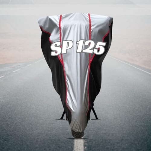 Image of Motorcycle Bike Body Cover for Outdoor Use - Heavy Fabric Water Resistant Two Wheeler Cover with UV, Dust & Rain Protection Compatible for SP 125