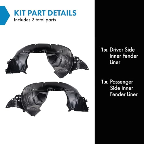 Image of TRQ Inner Fender Liner Set Compatible with 2009-2014 Nissan Cube NI1248125 NI1249125