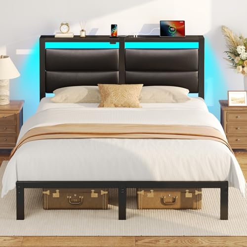 Rolanstar Full Bed Frame with Charging Station