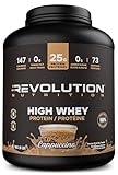 Revolution Nutrition, High Whey, Protein Powder 6LB, Whey Protein, Gluten Free, 25g of Protein Per Scoop, 2.7kg, 73 Servings (Iced Cappuccino, 6 Pound)