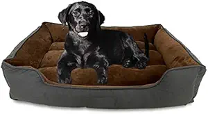 Gorgeous Reversable Brown,Grey Color Square (Size 75X55X23 cm.) Ultra Soft Ethnic Designer Bed for Dog/Cat Fristone (Export Quality) Size : Medium