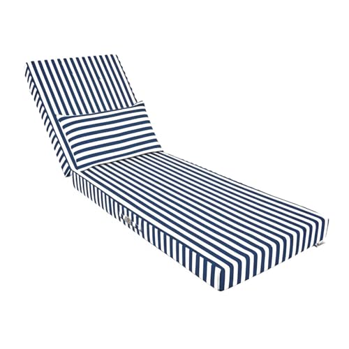 Déco Arts Coussin Bain de Soleil 190x60x10 cm avec Têtière — Matelas Transat Déhoussable Déperlant Anti-UV — Tissu Premium 270 g/m² Oeko-TEX —...