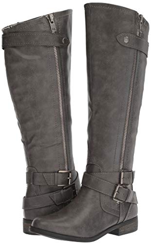 Rampage Women's Hansel Knee High Boot, Grey Smooth, 5.5 M US