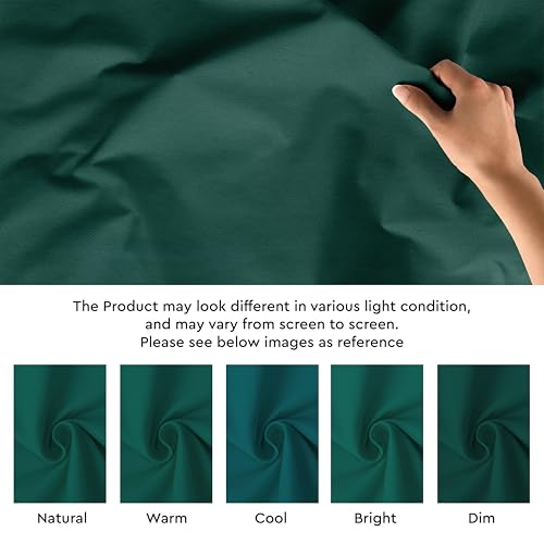Image of Encasa XO Mercerised Cotton Canvas Fabric, 100x150 cm Wide | Sold by The Metre, Cut to Length | Fabric for Cushions, Sofa Covers, Light Upholstery, Embroidery, Dress Material, Emerald