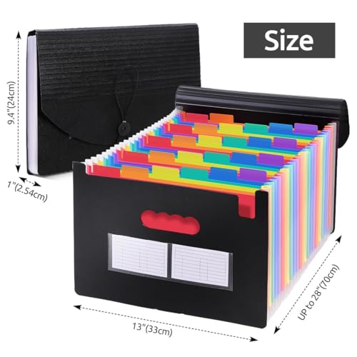 SKYDUE Accordion File Organizer with 26 Pockets & Label Stickers, Expanding File Folders Fit for A4 & Letter Size Paper, Multi-Functional Document Organizer for Home & Office File Management - Thumbnail 3