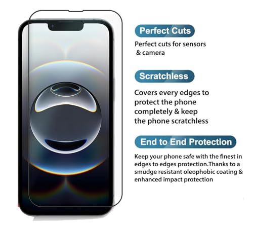 Image of HD Tempered Glass Screen Protector Compatible for iPhone 16E 5G with Edge to Edge coverage and Easy Installation kit