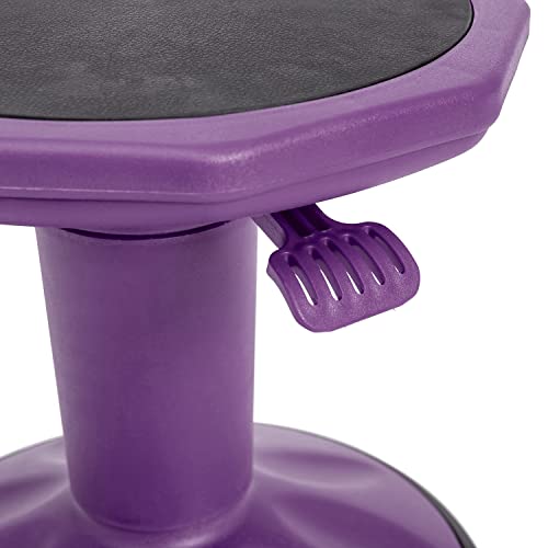 Image of Flash Furniture Carter Adjustable Height Kids Active Stool - Flexible Purple Stool for Classroom and Home - Non-Skid Bottom - Rubberized Seat - 14 inch - 18 inch Seat Height