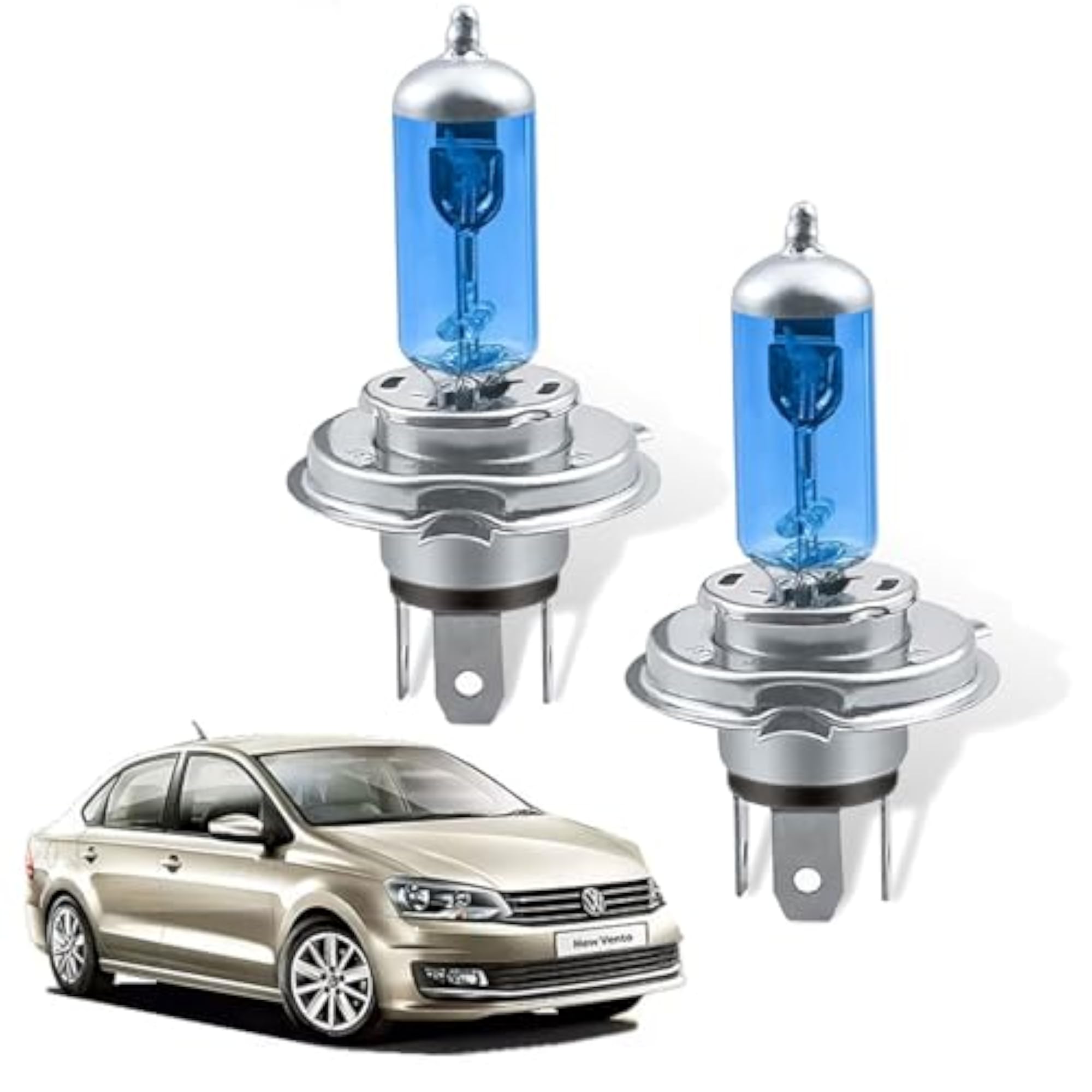 Pack of 2 H4 Super Bright Halogen Bulbs, 12V 90/100W