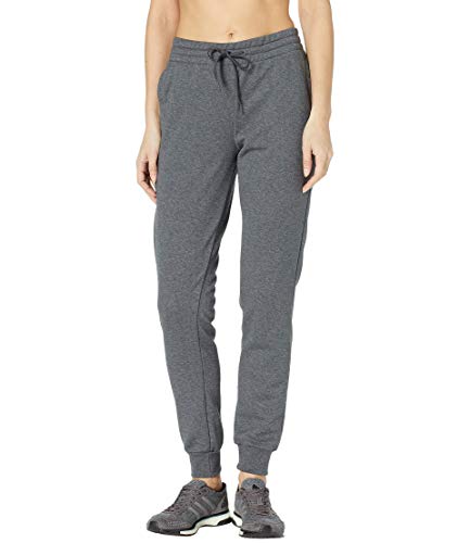adidas Women's Essentials Linear Pants, Dark Grey Heather/True Pink, Medium