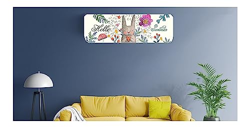 Image of DARSHANAM WORLD Beatiful Designer Ac Cover |Cutest Printed Air Conditioning Dust Cover For Indoor & All Type AC Split Covers |Colorfull Folding Designer Ac Cover (Hello Summer 1.5 Ton)