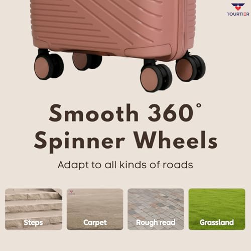 Image of Hard-Shell Luggage Trolley Bag with 360 Spinner Wheels, Large Capacity Travel Carry-On Suitcase (Style-1, BABYPINK, 28 INCH)