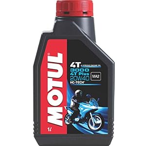 Motul 3000 4T Plus 20W40 API SM HC Tech Engine Oil for Bikes (1 L)