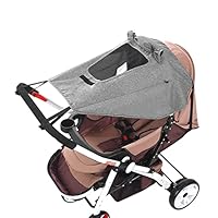 Baby Stroller Sun Shades Pram Universal Breathable Sun Protection Cover UPF 50+ See Through Viewing Travel Walking Canopy Outdoor Beach Parasol Blackout Pushchair Sunshade