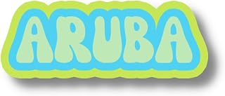 Aruba Travel Sticker, Multiple Colors, Vinyl Laptop Water Bottle Sticker, Places I've Been, Trendy Luggage Decal, Vintage Travel Inspired (Lilypad)