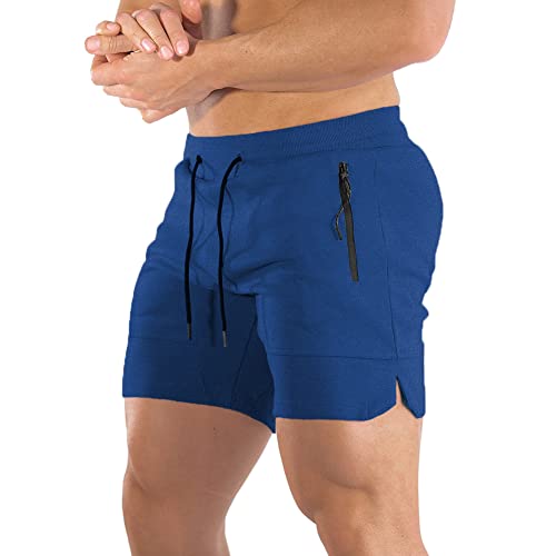 Image of PIDOGYM Men's 5 inch Gym Workout Shorts,Fitted Jogging Short Pants for Bodybuilding Running Training with Zipper Pockets