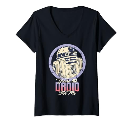 T-shirt Star Wars R2-D2 femme col V idée cadeau originale Saint-Valentin