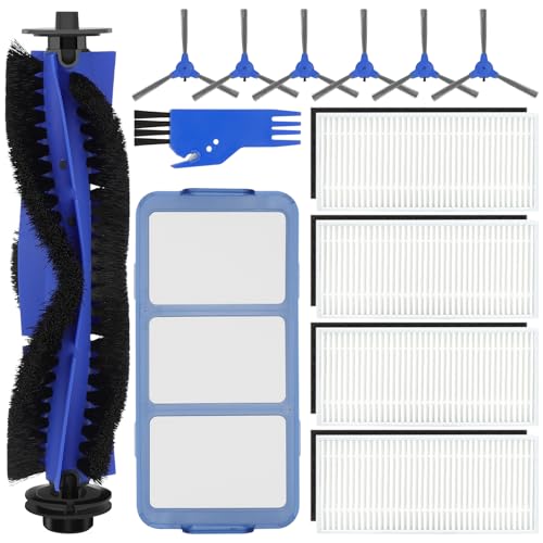 Ersatzteile für Eufy RoboVac 11S 30 30C 15C 15T 12 35C Robot-Staubsauger Zubehörset: 1 Hauptpinsel 6 Seitenpinsel 4 HEPA-Filter 1 Haupt-HEPA-Filter 1 Reinigungswerkzeug