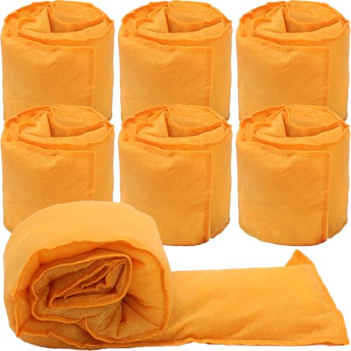 6 Pcs Water Barrier for Flooding 5 Ft x 9.84 Inch Absorbent Flood Barriers Home Sandless Sand Bags Reusable Water Absorber Snake for Door Garage Basement Prevention Rain Hurricane