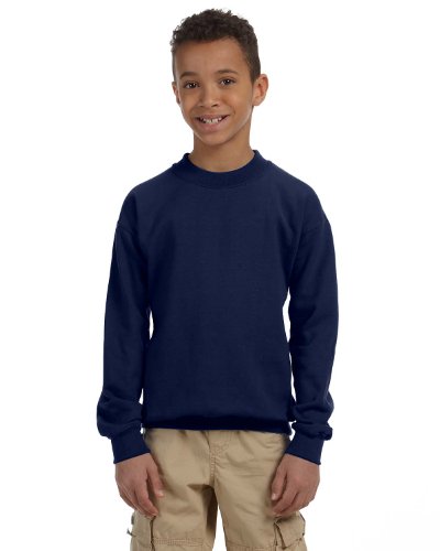 Gildan Boys Heavy Blend Crewneck Sweatshirt, Medium, Navy2