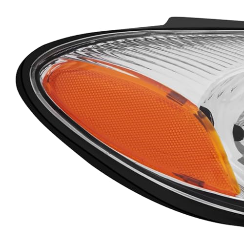 Image of Headlights Assembly Compatible With 2000 2001 2002 2003 2004 2005 2006 2007 Ford Taurus Replacement Headlamp Fit For 00-07 Taurus Head Light set Chrome Amber