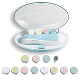 Electric Nail File Drill for Baby No Sharp Claws Hurt, 6 in 1 Safety Cutter Trimmer Clipper for Toes and Fingers (Blue)