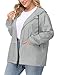 Avoogue Plus Size Lightweight Raincoat Women Fall Jacket Waterproof Windbreaker Packable Rain Jacket Hooded Gray XL
