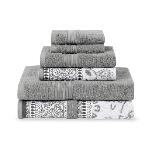 Modern Threads 6 Piece Set, 2 Bath Towels, 2 Hand Towels, 2...