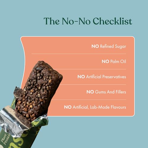 Image of Cosmix No-Nonsense Protein Bar | Choco Peanut | 12g Complete Plant Protein + 6g Fibre | No Added Sugar or Preservatives | Gluten & Lactose-Free, Gut-Friendly | 45g Bar