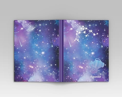Image of AccuPrints A5 Premium Soft Bound Notebook Size 5.8 * 8.25 inches Diary for Girls and Women (144 Ruled Pages with planner, 80 GSM) (Aquarius zodiac signs)